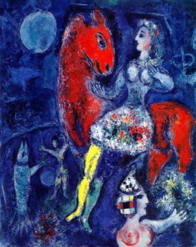 Amazona en el Caballo Rojo contemporáneo Marc Chagall Pinturas al óleo